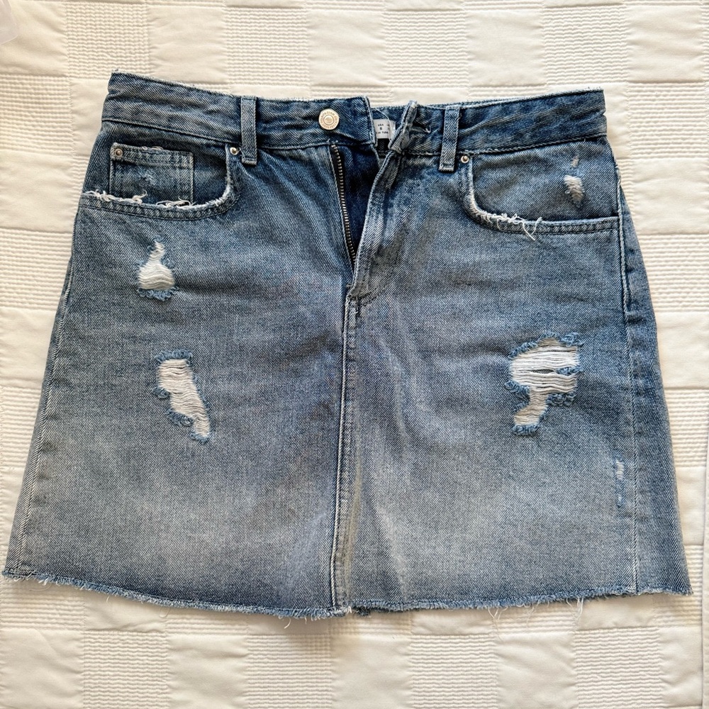 Zara Blue A-Line Mini Skirt Casual